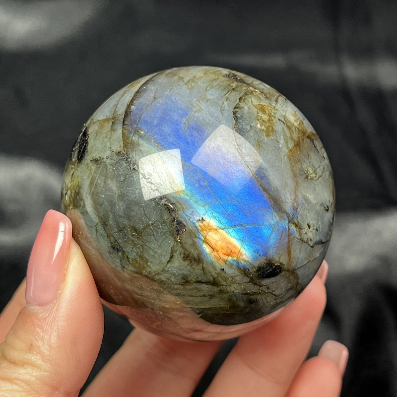 Natural Blue light elongated stone ball Heal ing Gemstone Home Decor