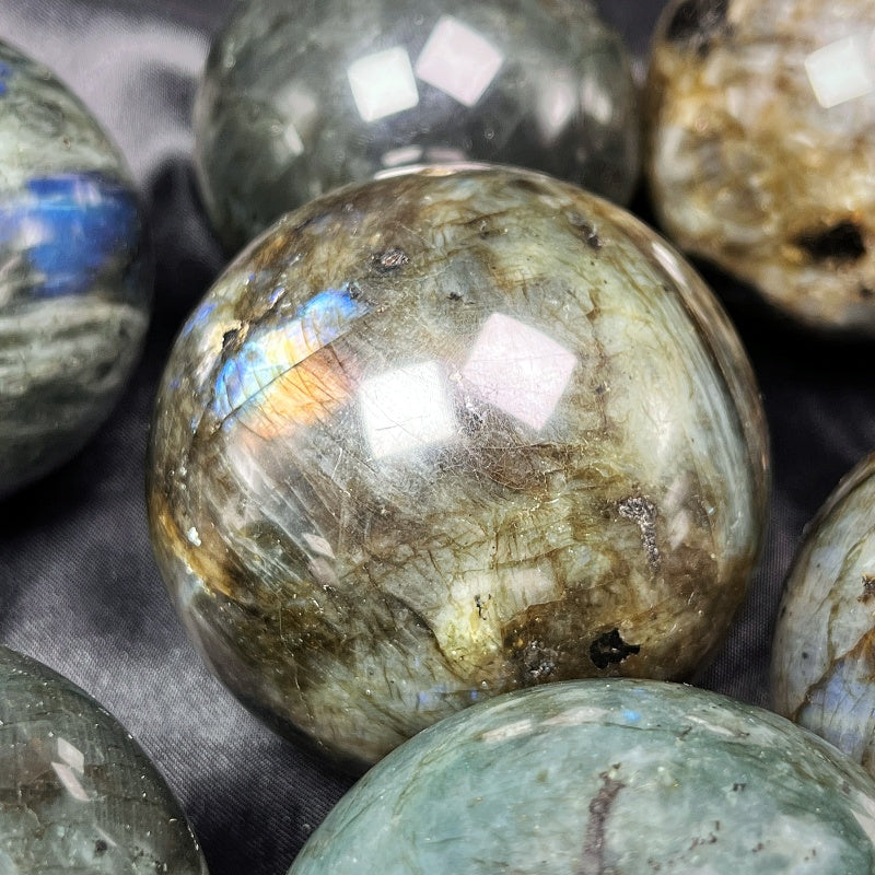 Natural Blue light elongated stone ball Heal ing Gemstone Home Decor
