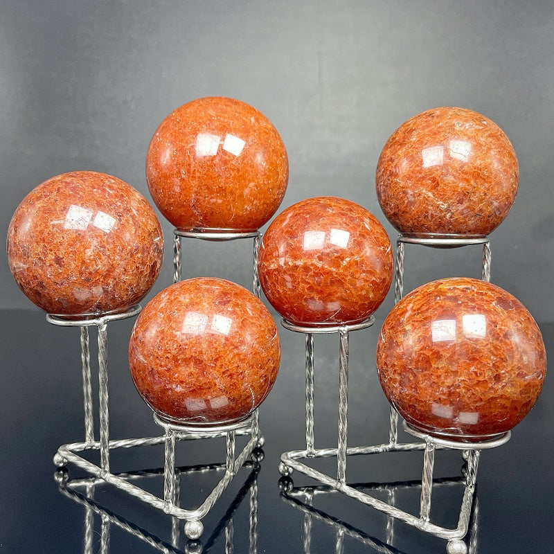 Natural Orange Strawberry Crystal Balls Heal ing Gemstone Home Decor