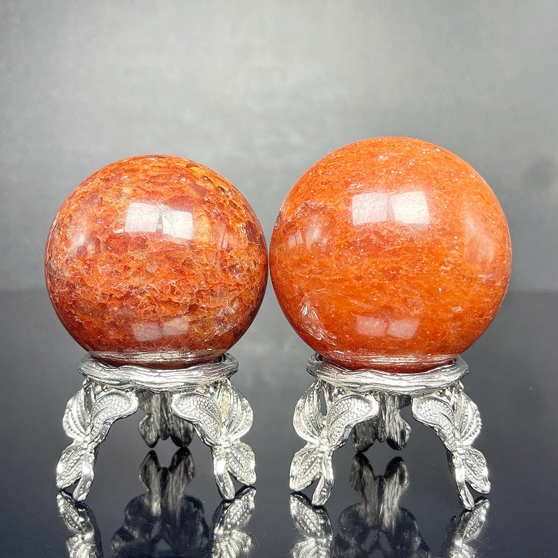 Natural Orange Strawberry Crystal Balls Heal ing Gemstone Home Decor