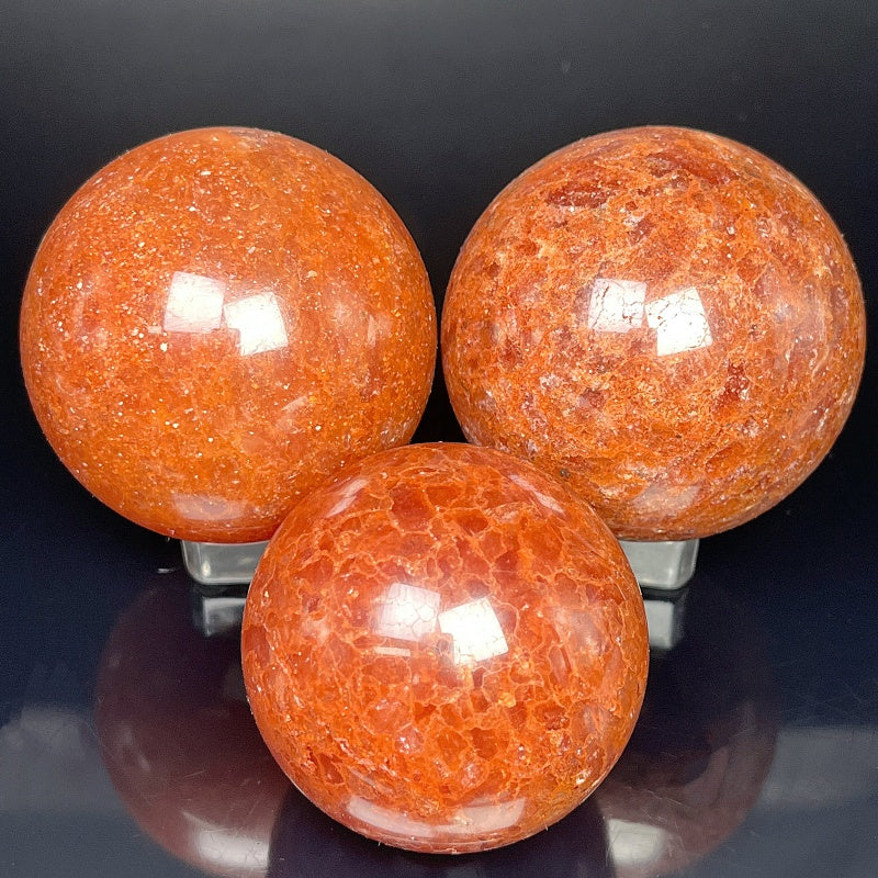 Natural Orange Strawberry Crystal Balls Heal ing Gemstone Home Decor