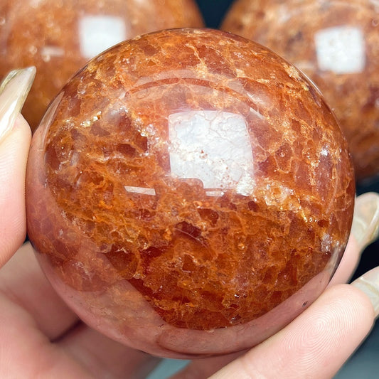 Natural Orange Strawberry Crystal Balls Heal ing Gemstone Home Decor