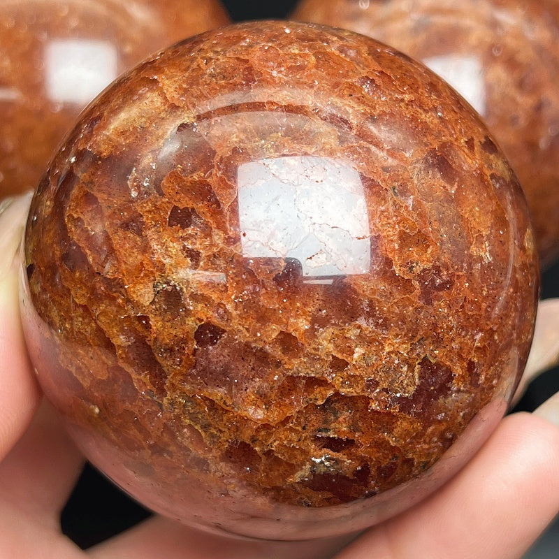 Natural Orange Strawberry Crystal Balls Heal ing Gemstone Home Decor