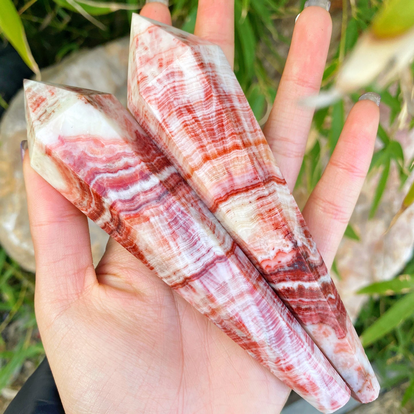 Natural Meat stone scepter Heal ing Gemstone Home Decor