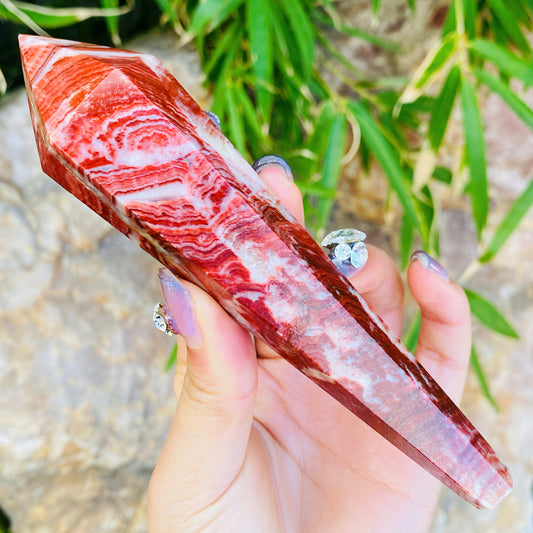 Natural Meat stone scepter Heal ing Gemstone Home Decor
