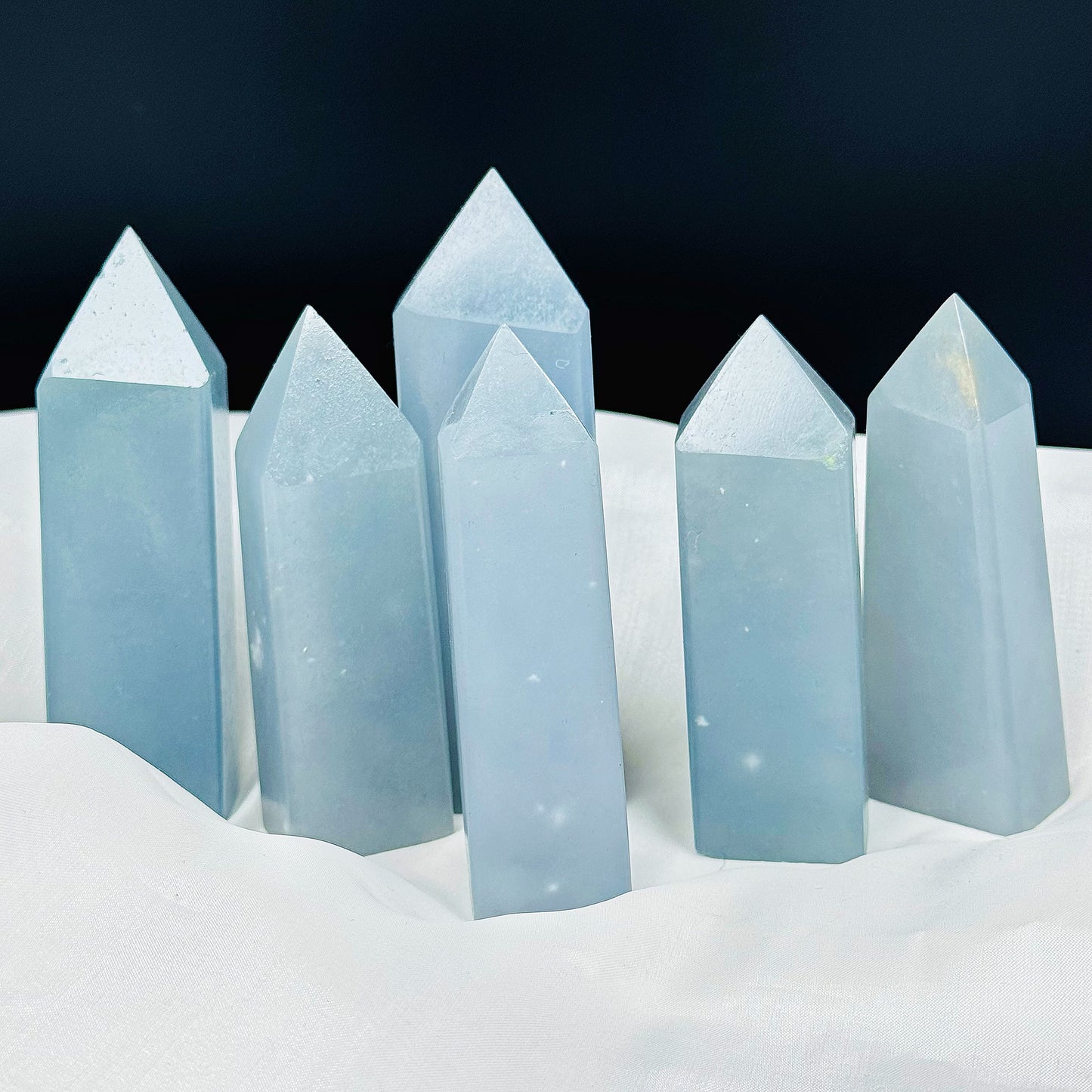 Natural Angel Stone Square Pillar Heal ing Gemstone Home Decor