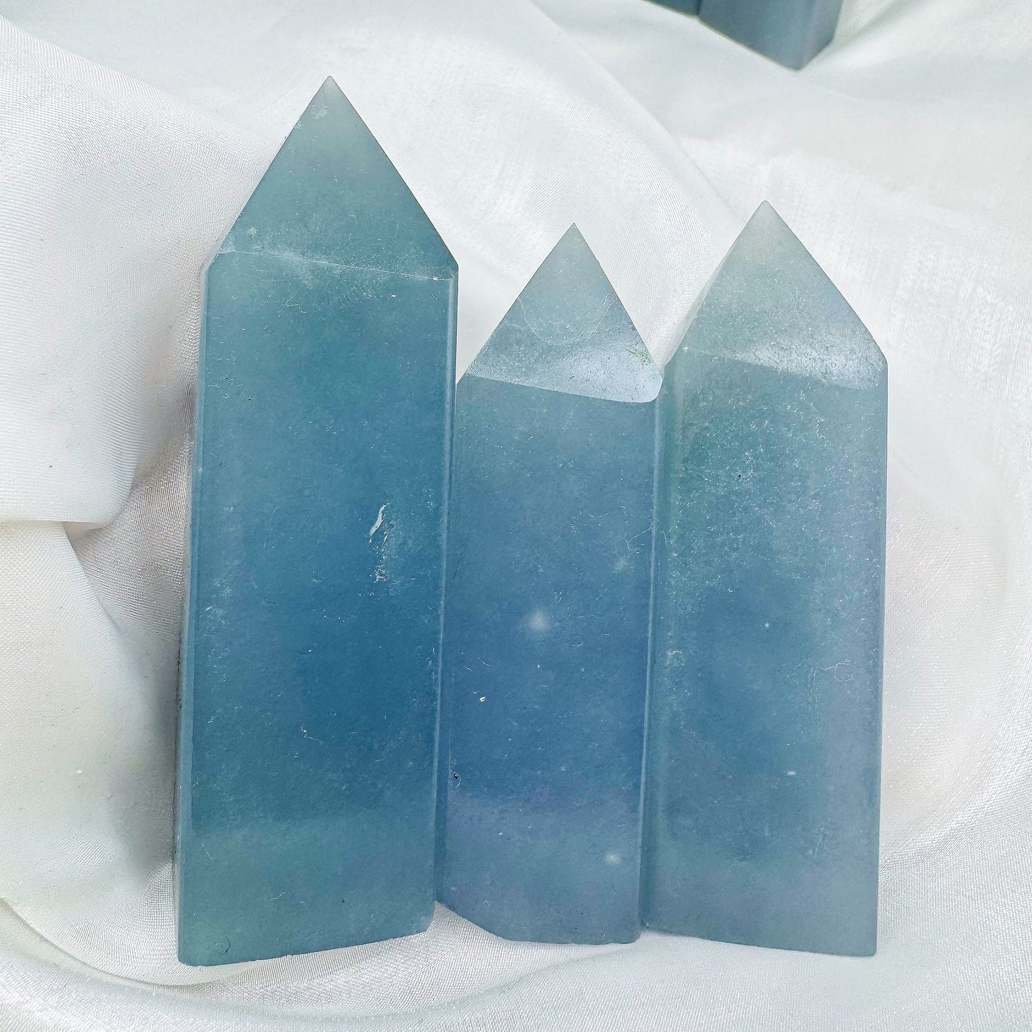 Natural Angel Stone Square Pillar Heal ing Gemstone Home Decor