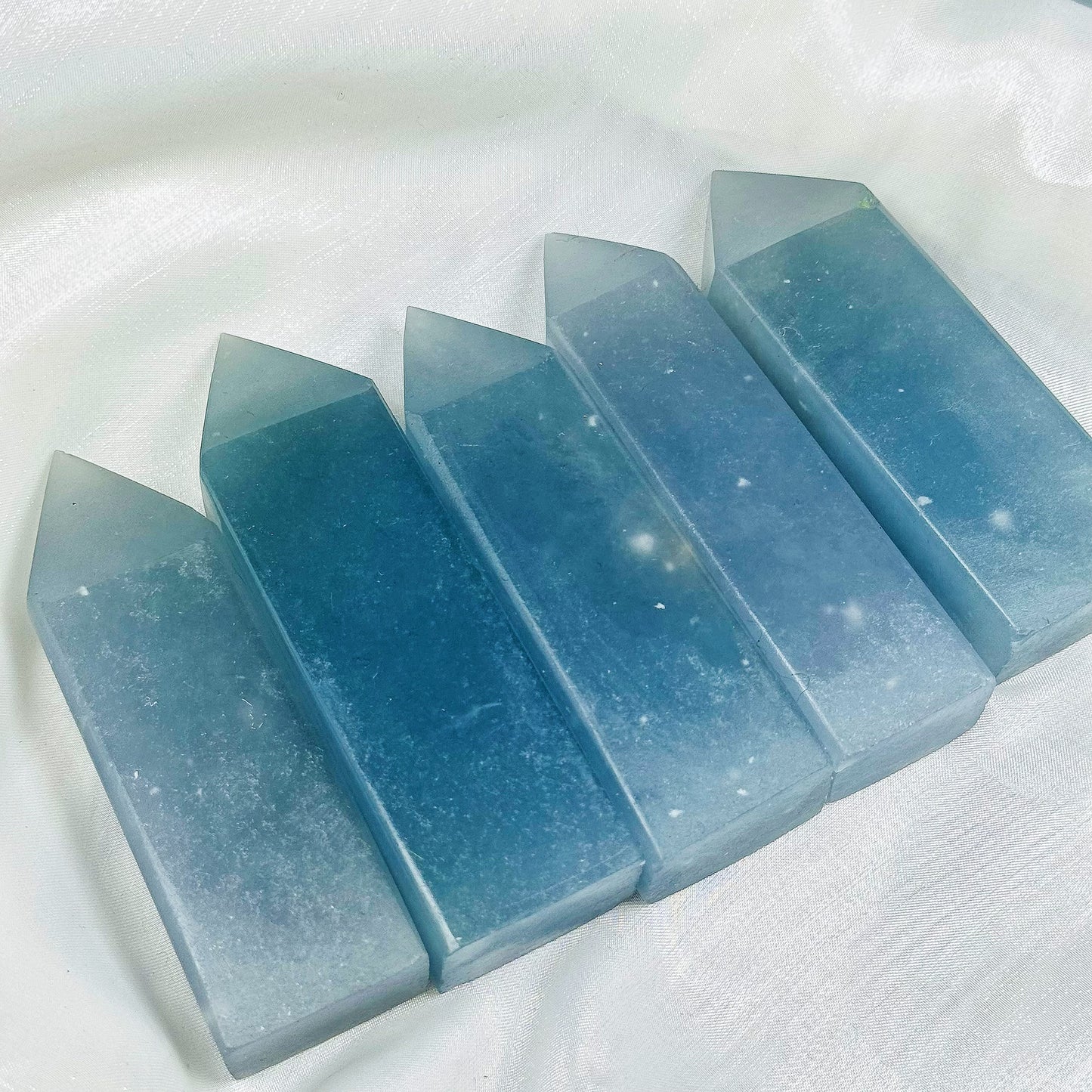 Natural Angel Stone Square Pillar Heal ing Gemstone Home Decor