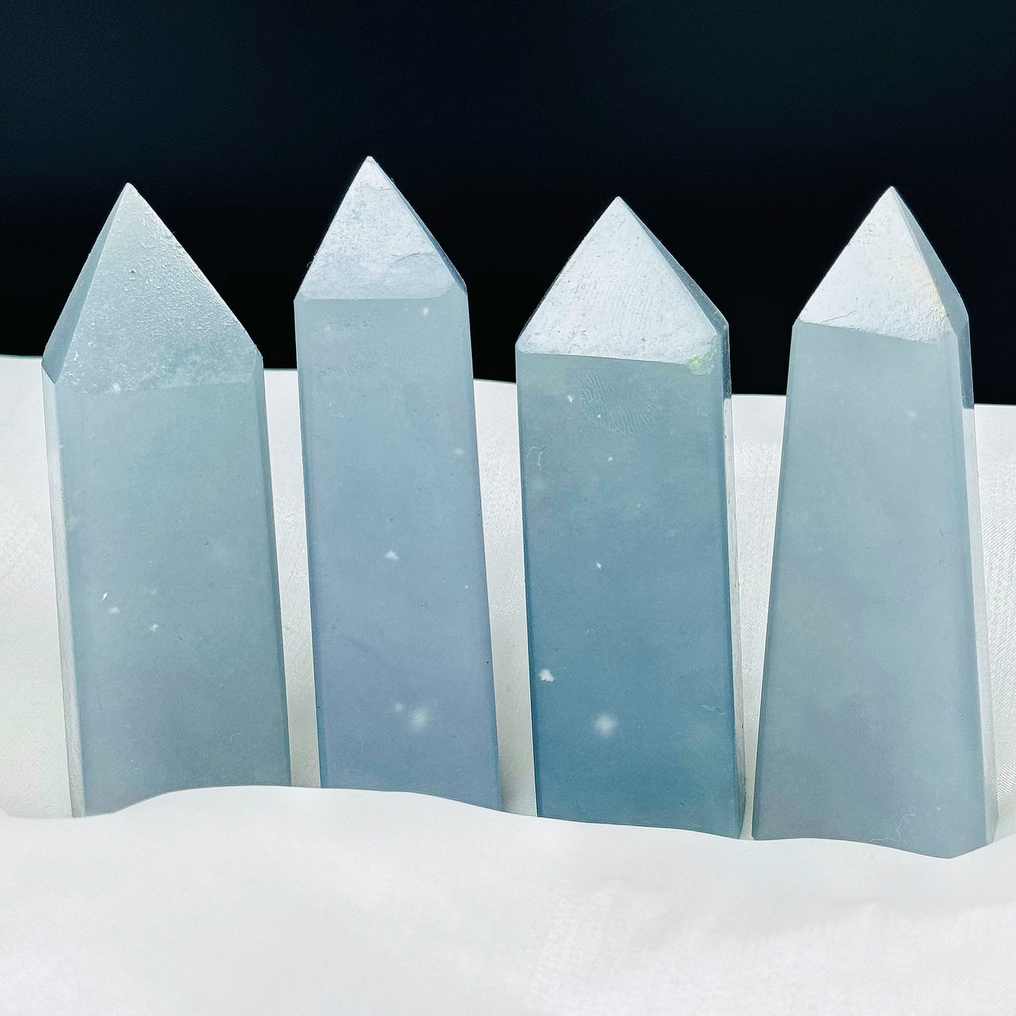 Natural Angel Stone Square Pillar Heal ing Gemstone Home Decor