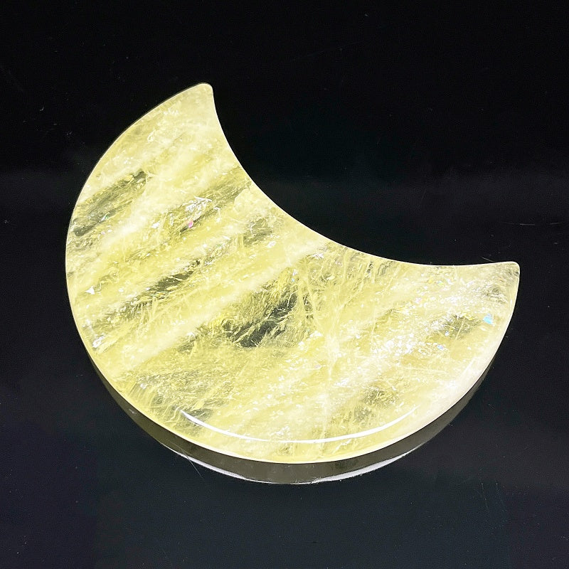 Natural Yellow Crystal Carving Moon Heal ing Gemstone Home Decor