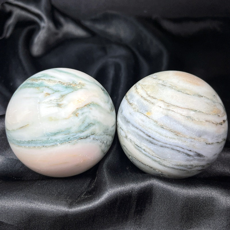 Natural Pink marble ball Heal ing Gemstone Home Decor