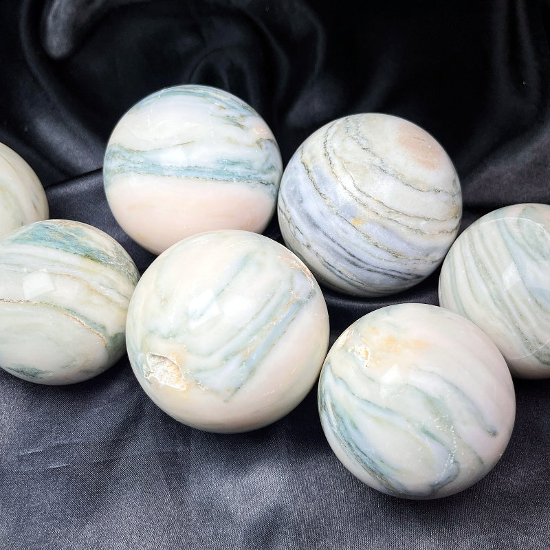 Natural Pink marble ball Heal ing Gemstone Home Decor
