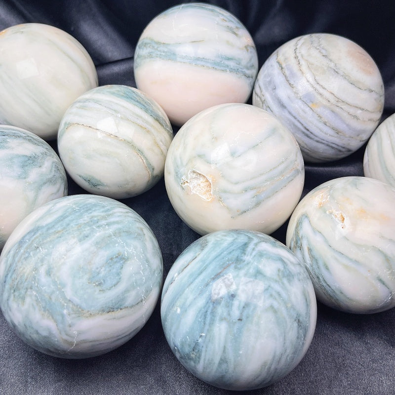Natural Pink marble ball Heal ing Gemstone Home Decor