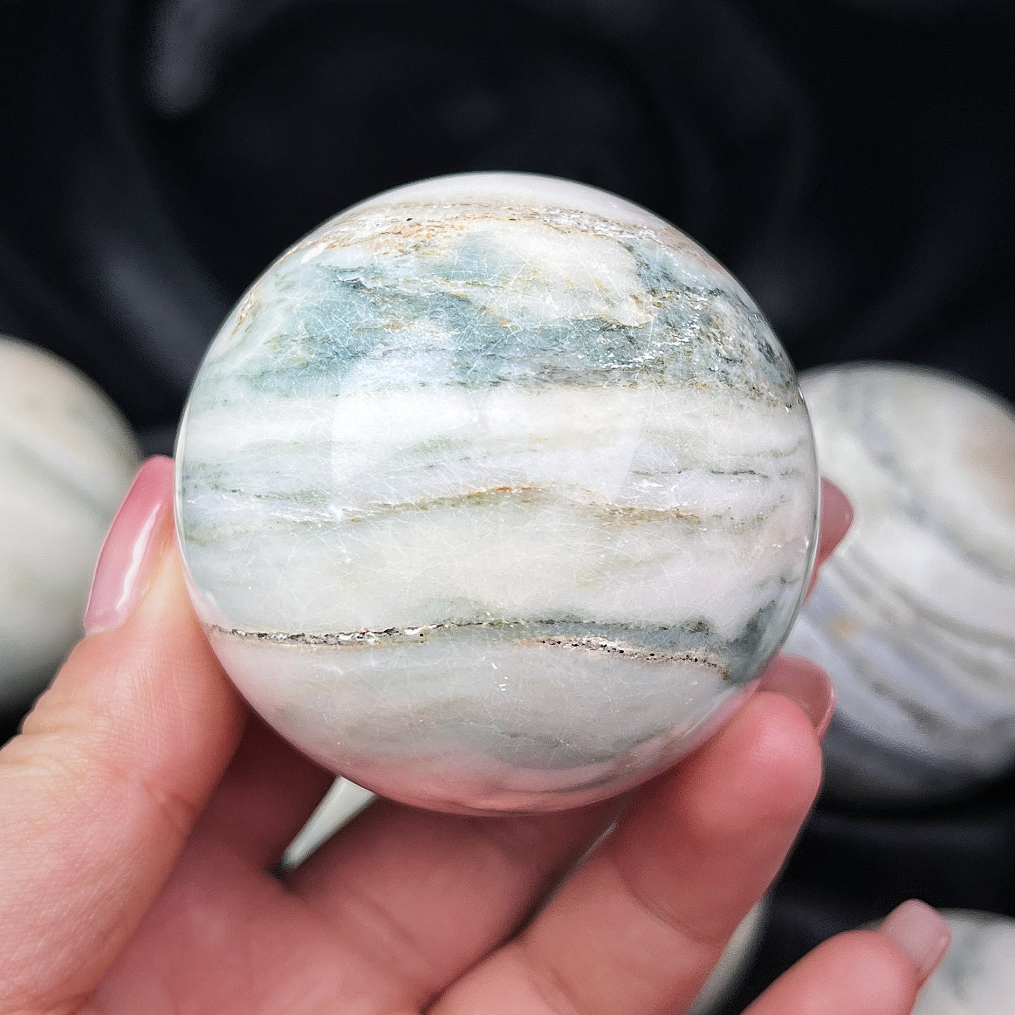 Natural Pink marble ball Heal ing Gemstone Home Decor