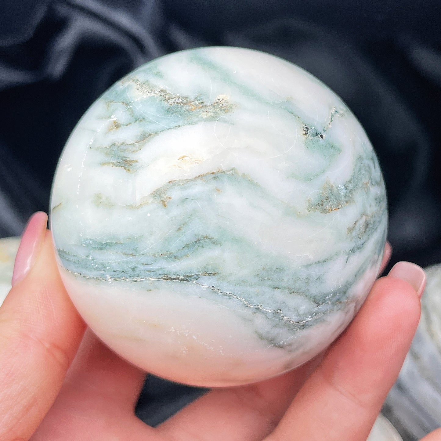 Natural Pink marble ball Heal ing Gemstone Home Decor