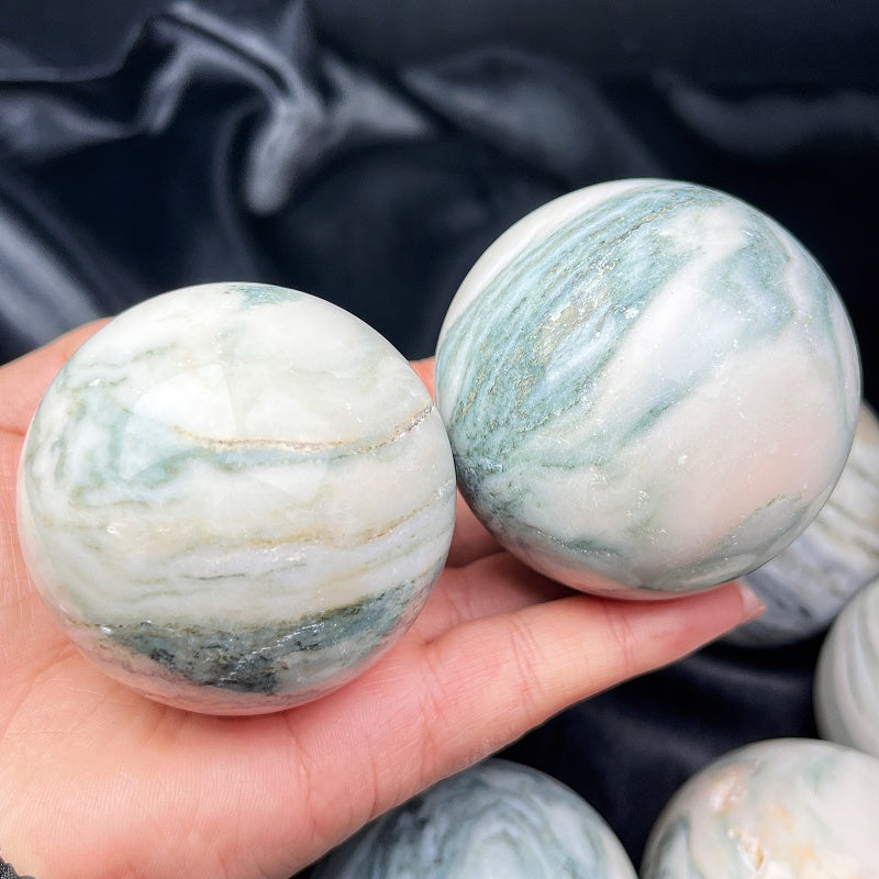 Natural Pink marble ball Heal ing Gemstone Home Decor