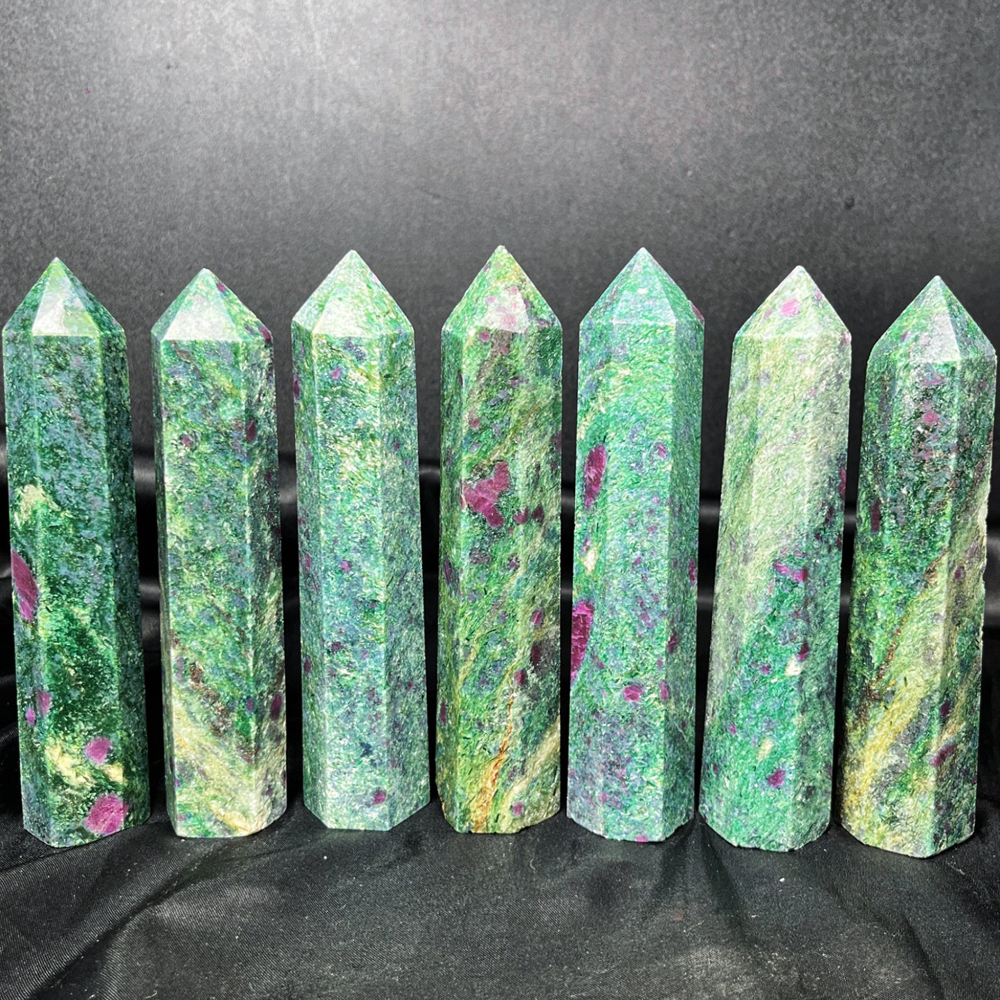 Natural Monet Garden Single Pointed Column Heal ing Gemstone Home Decor