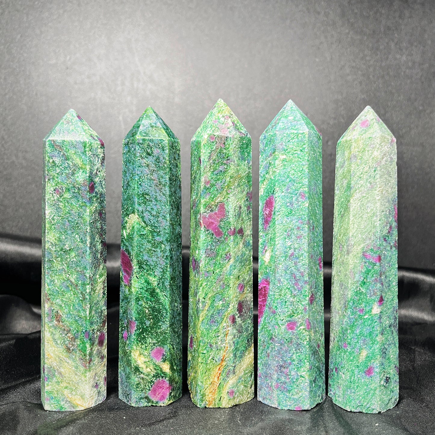 Natural Monet Garden Single Pointed Column Heal ing Gemstone Home Decor