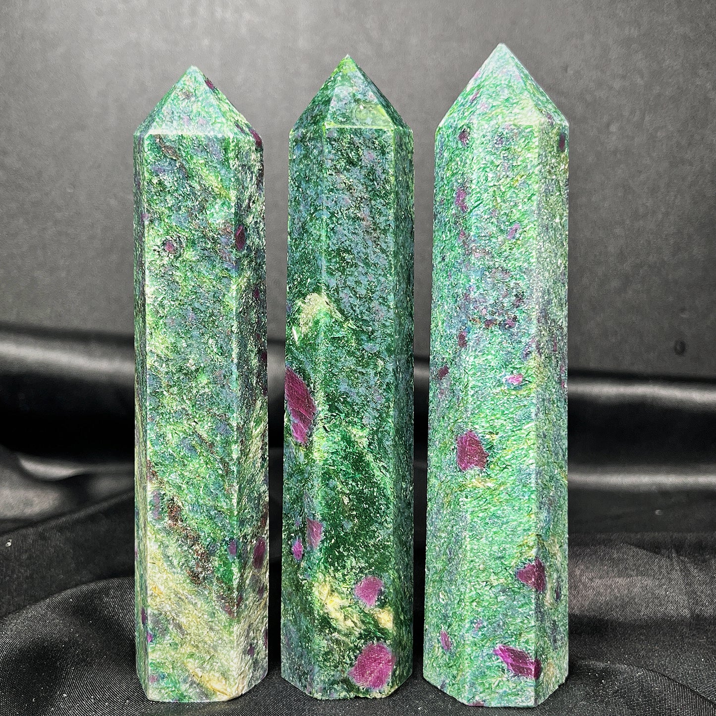 Natural Monet Garden Single Pointed Column Heal ing Gemstone Home Decor