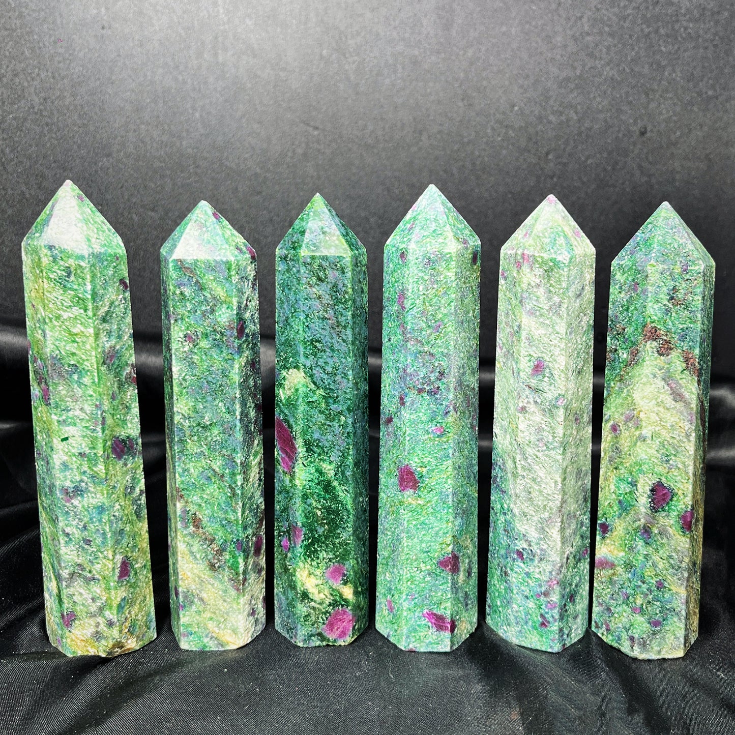 Natural Monet Garden Single Pointed Column Heal ing Gemstone Home Decor