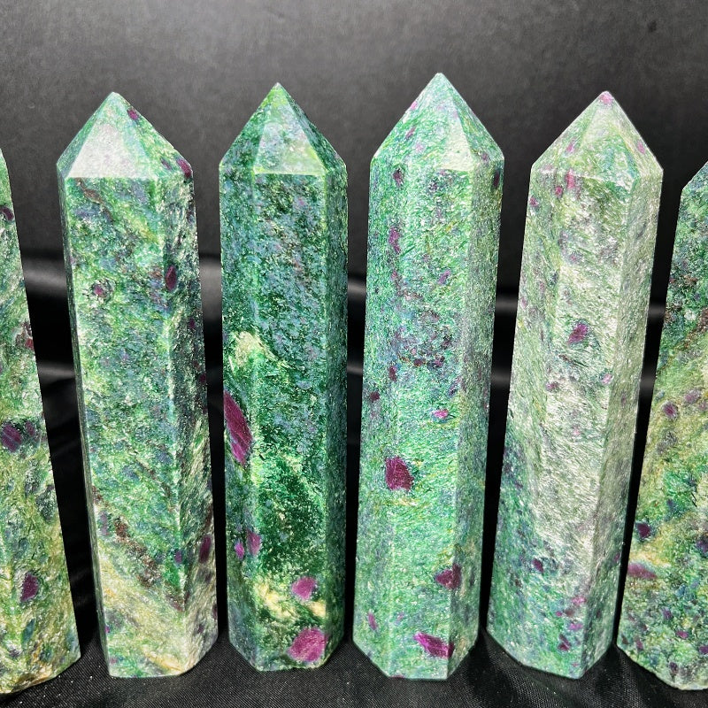 Natural Monet Garden Single Pointed Column  Heal ing Gem stone Home Decor