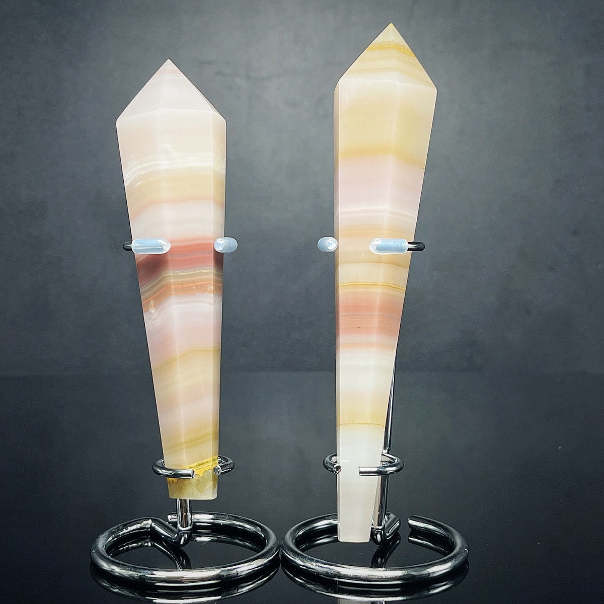 Natural Rainbow Jade Scepter Heal ing Gemstone Home Decor