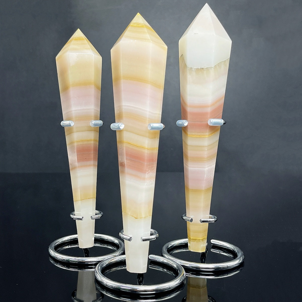 Natural Rainbow Jade Scepter Heal ing Gemstone Home Decor