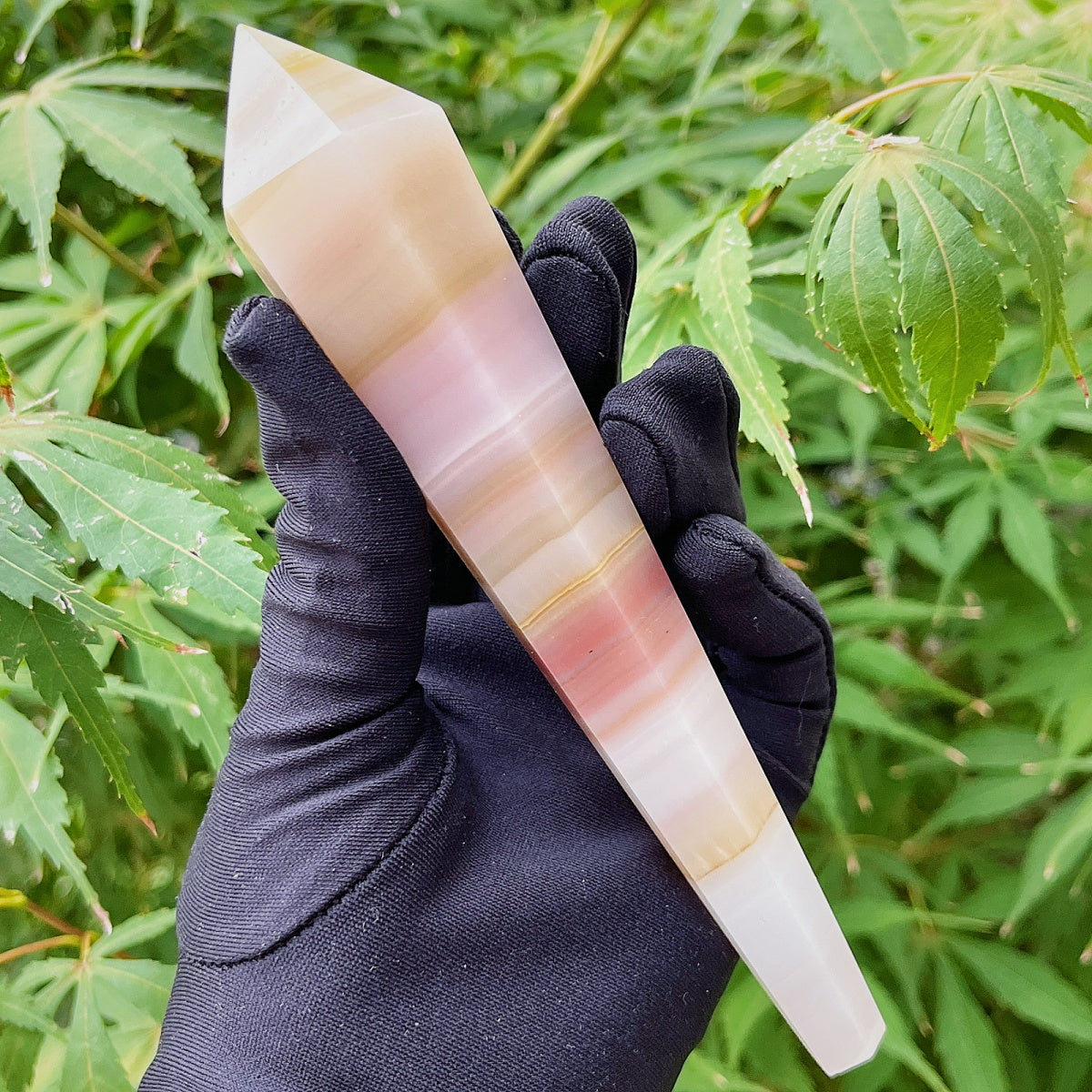 Natural Rainbow Jade Scepter Heal ing Gemstone Home Decor