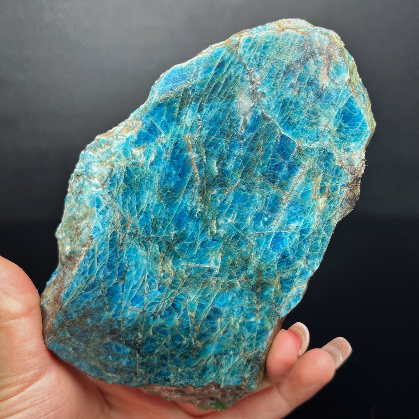 Natural Slicing of blue phosphorus pyroxene Heal ing Gemstone Home Decor