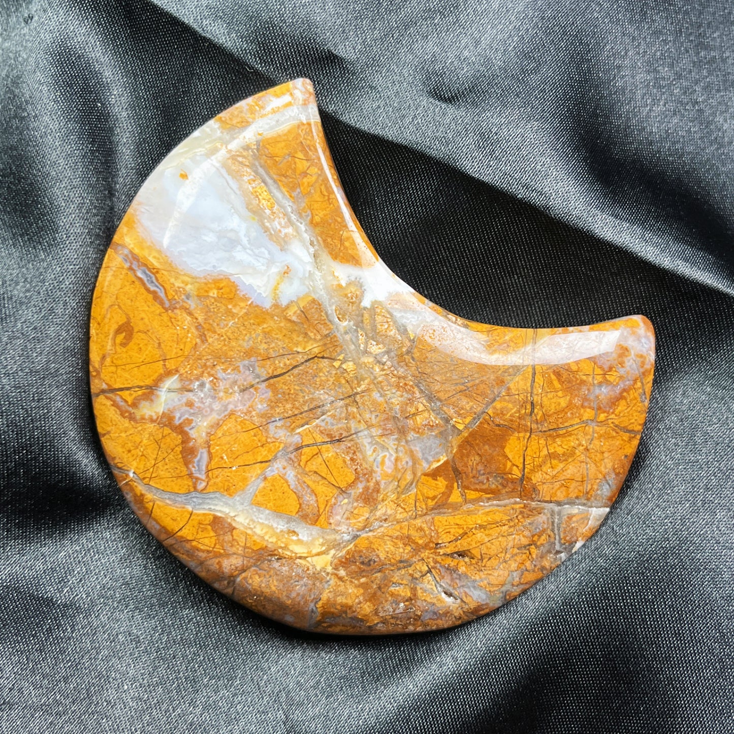 Natural Yellow Cherry Blossoms Agate Moon Heal ing Gemstone Home Decor