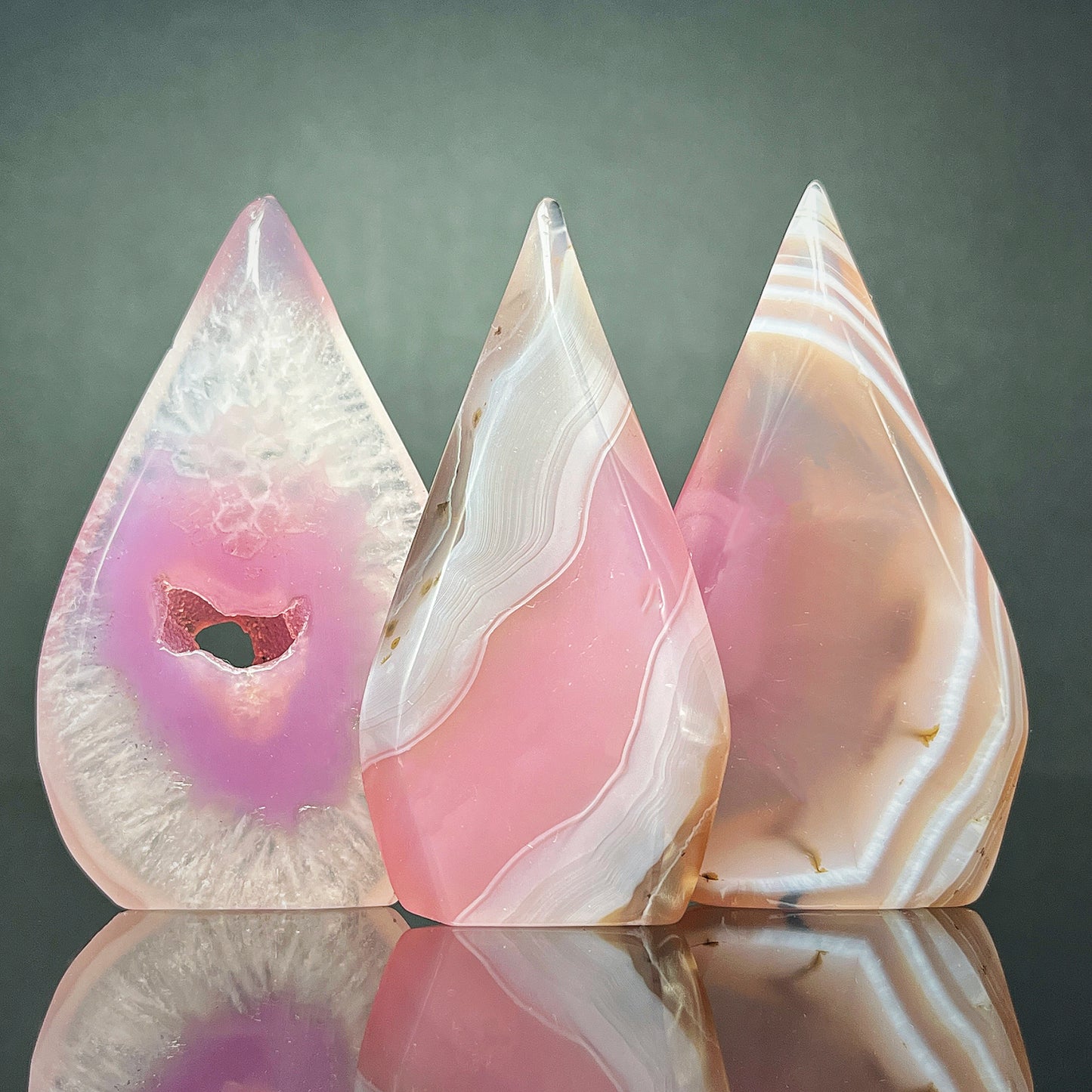 Natural Pink wrapped agate ornament Heal ing Gemstone Home Decor