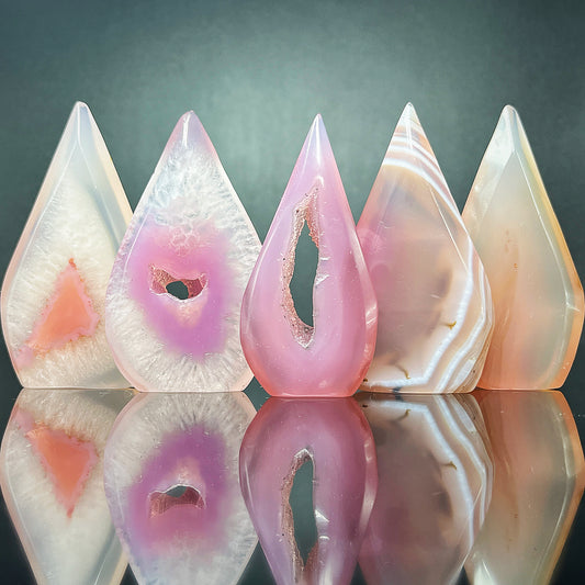 Natural Pink wrapped agate ornament Heal ing Gemstone Home Decor