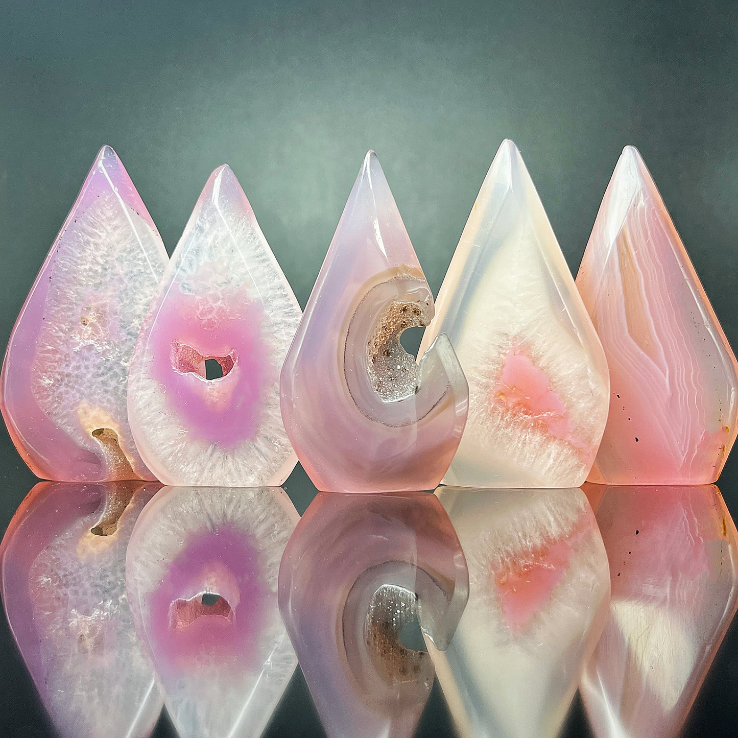 Natural Pink wrapped agate ornament Heal ing Gemstone Home Decor