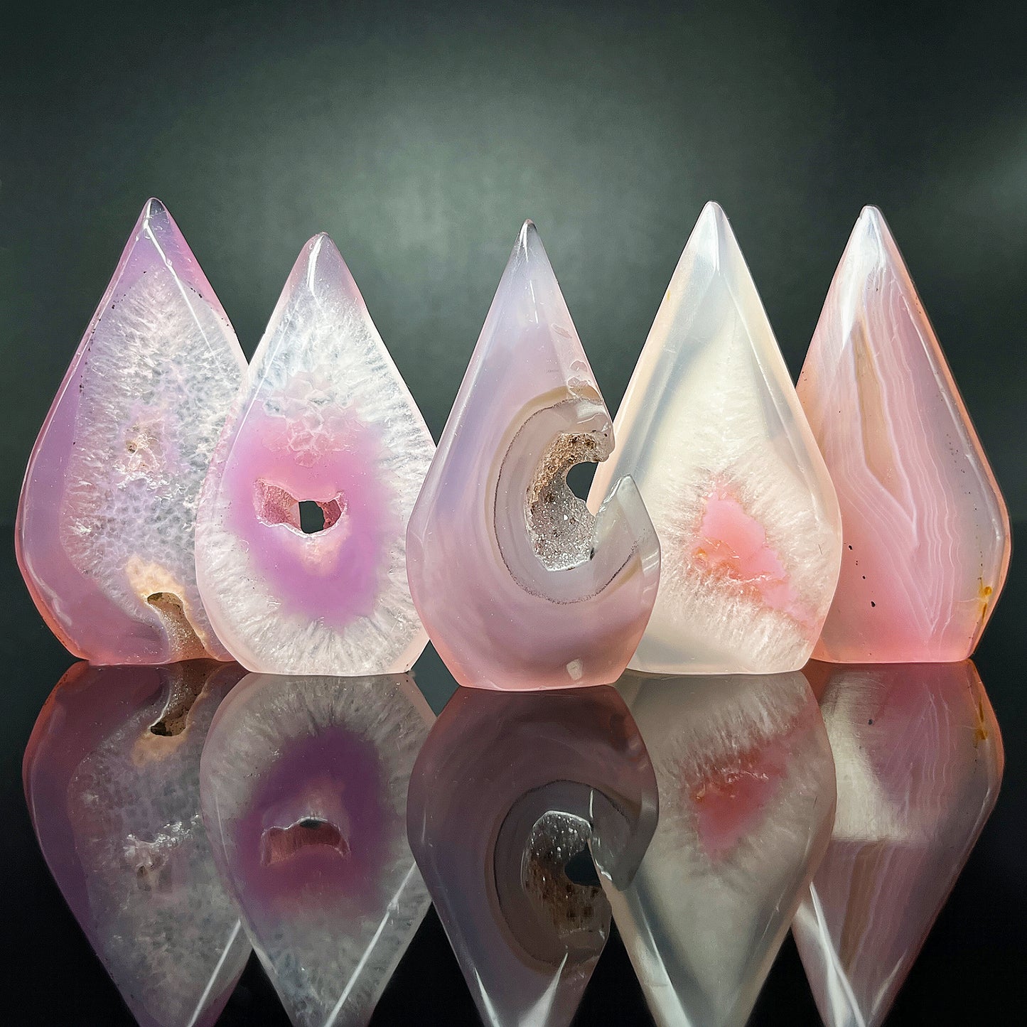 Natural Pink wrapped agate ornament Heal ing Gemstone Home Decor