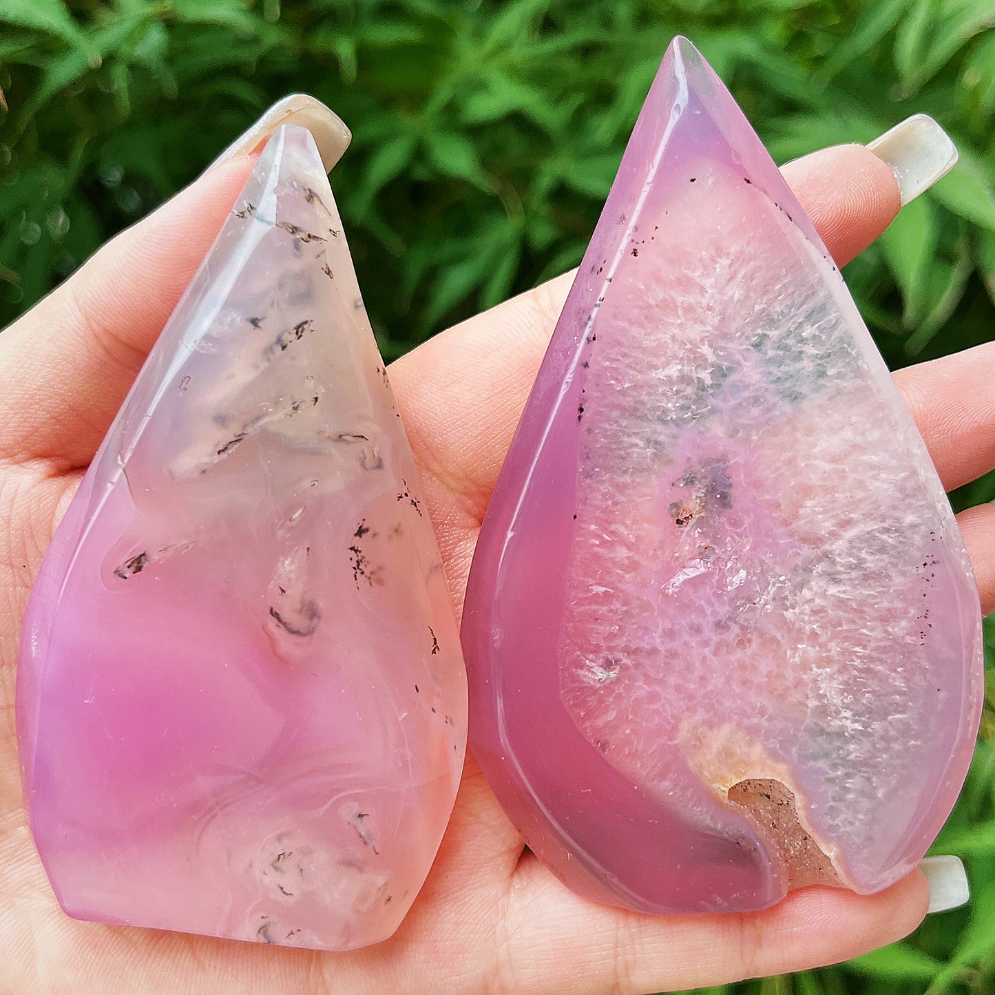 Natural Pink wrapped agate ornament Heal ing Gemstone Home Decor