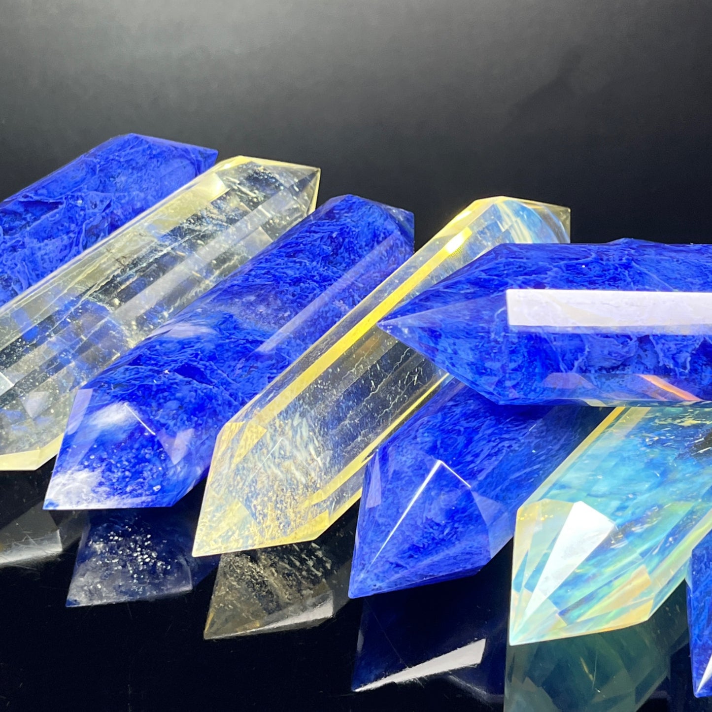Smelting stone double pointed column Heal ing Gemstone Home Decor