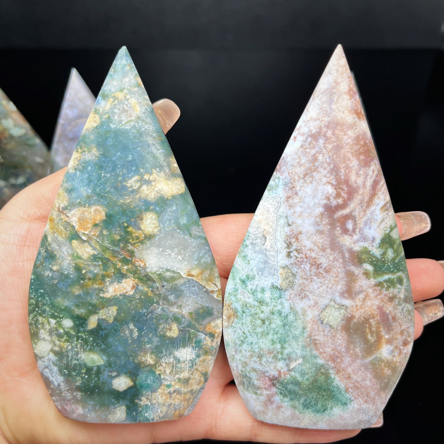Natural Ocean Jasper Ornaments Heal ing Gemstone Home Decor