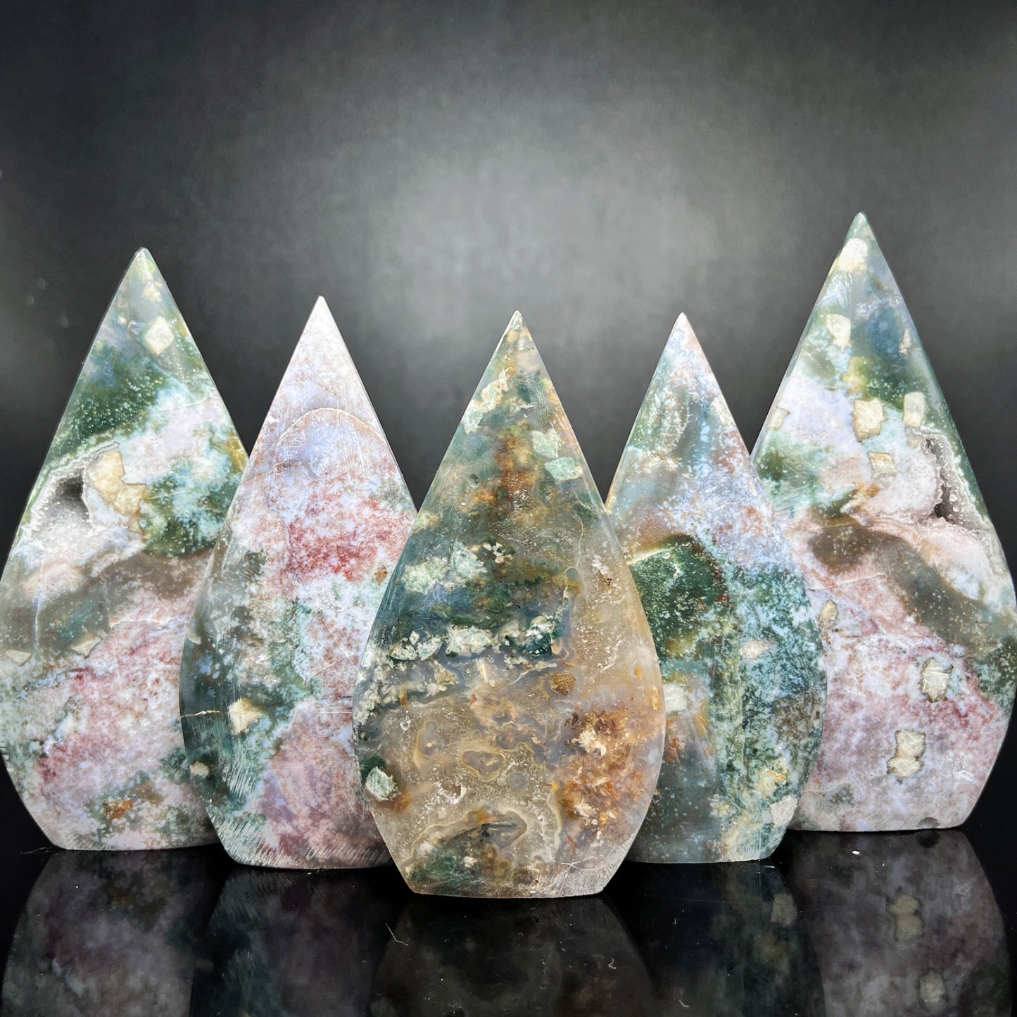 Natural Ocean Jasper Ornaments Heal ing Gemstone Home Decor