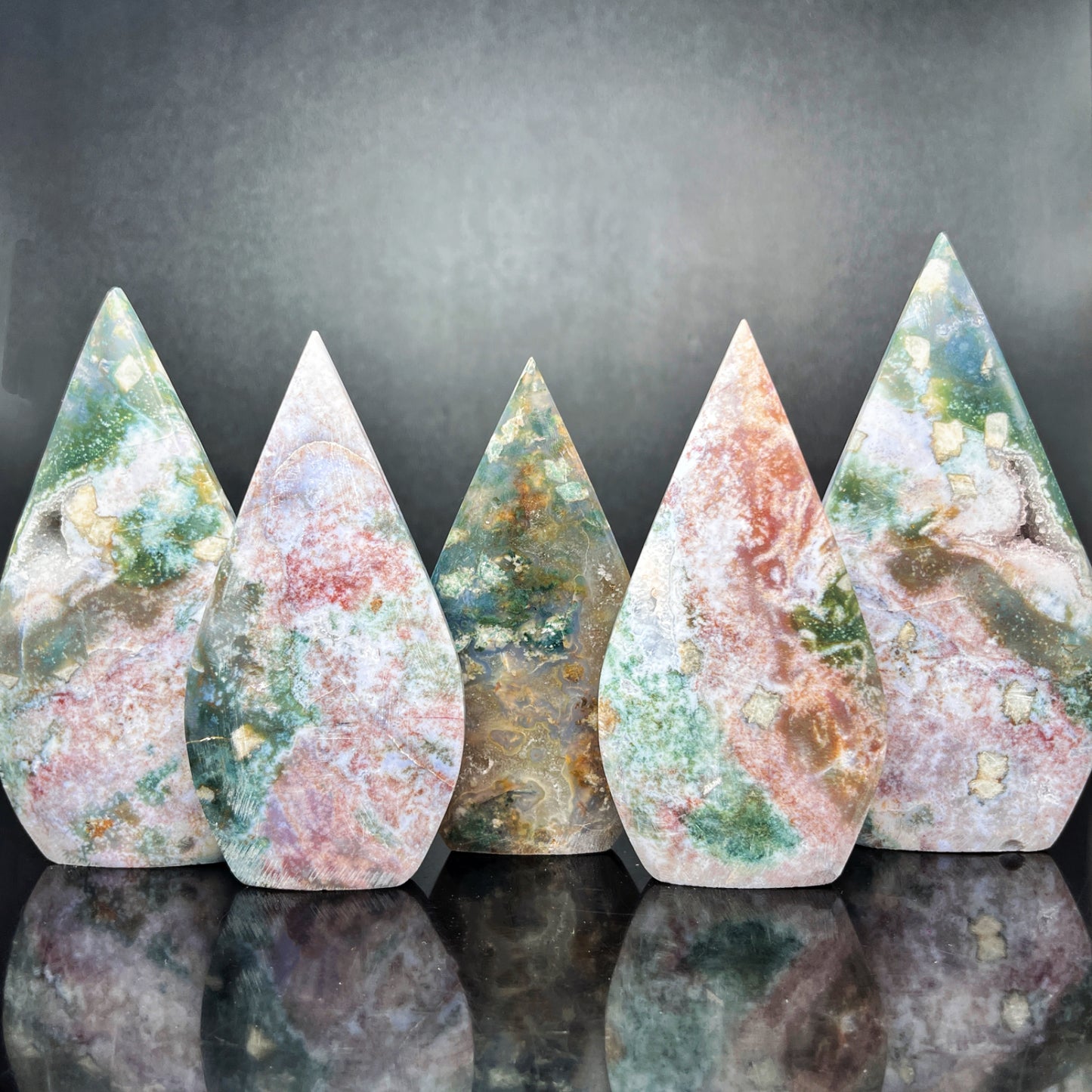 Natural Ocean Jasper Ornaments Heal ing Gemstone Home Decor