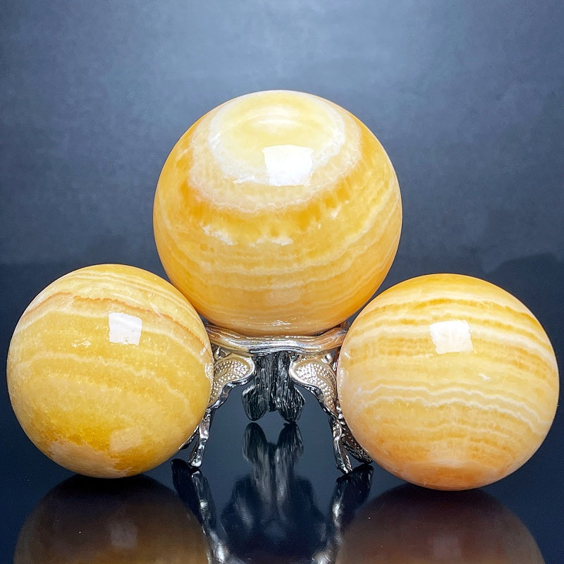 Natural Striped Orange Square Solution Ball Heal ing Gemstone Home Decor