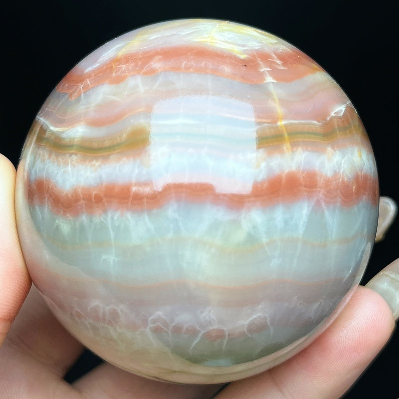 Natural Colorful jade ball Heal ing Gemstone Home Decor