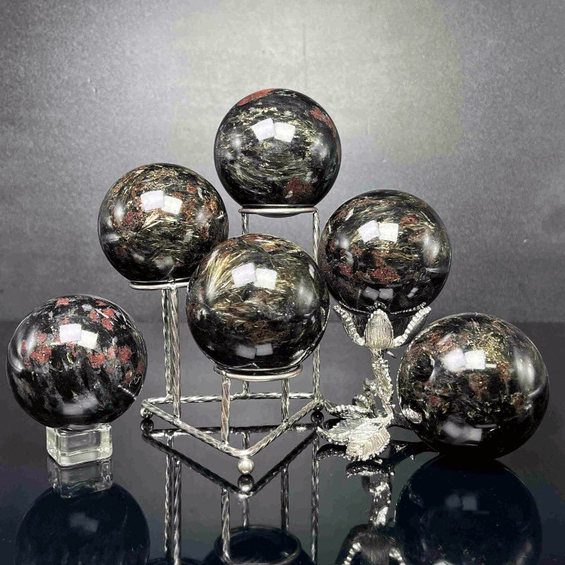 Natural Fireworks pomegranate stone ball Heal ing Gemstone Home Decor
