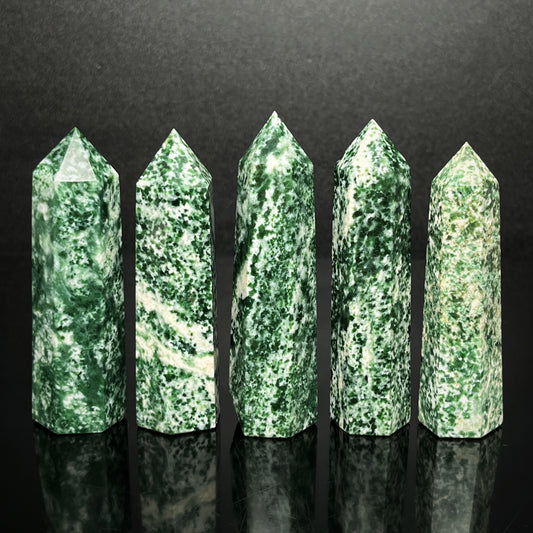 Natural Qinghai Cuidan Sharp Pillar Heal ing Gemstone Home Decor