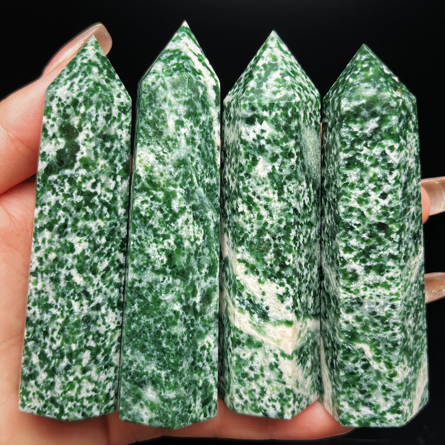 Natural Qinghai Cuidan Sharp Pillar Heal ing Gemstone Home Decor