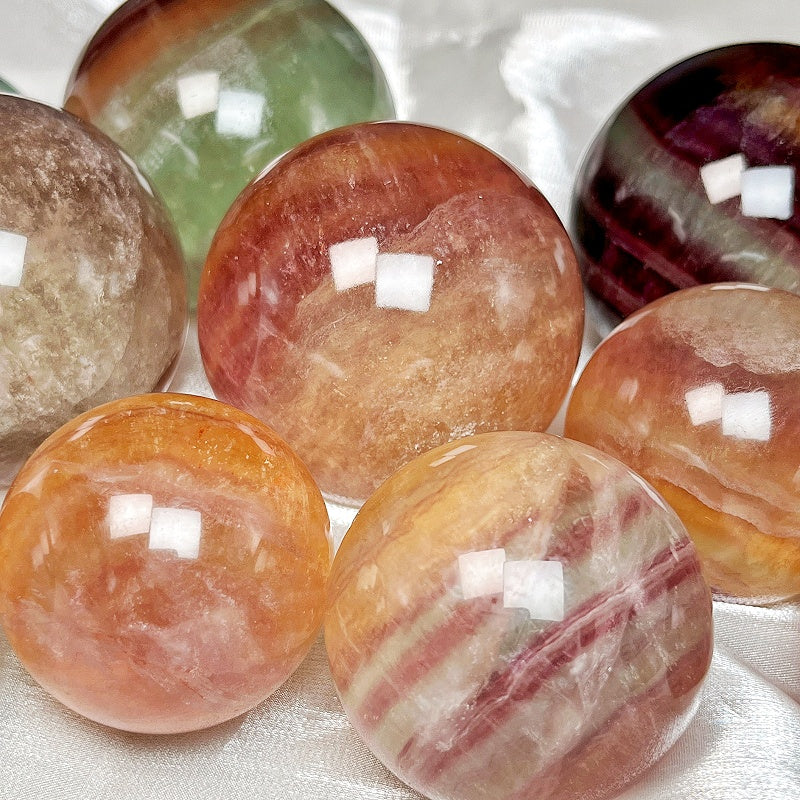 Natural Candy Firefly Stone Ball Heal ing Gemstone Home Decor