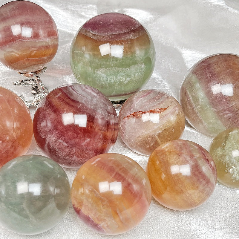 Natural Candy Firefly Stone Ball Heal ing Gemstone Home Decor