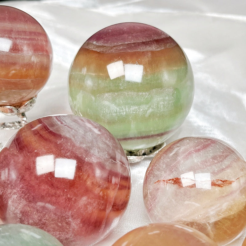 Natural Candy Firefly Stone Ball Heal ing Gemstone Home Decor