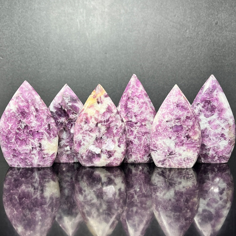 Natural Purple lithium mica ornament  Heal ing Gemstone Home Decor
