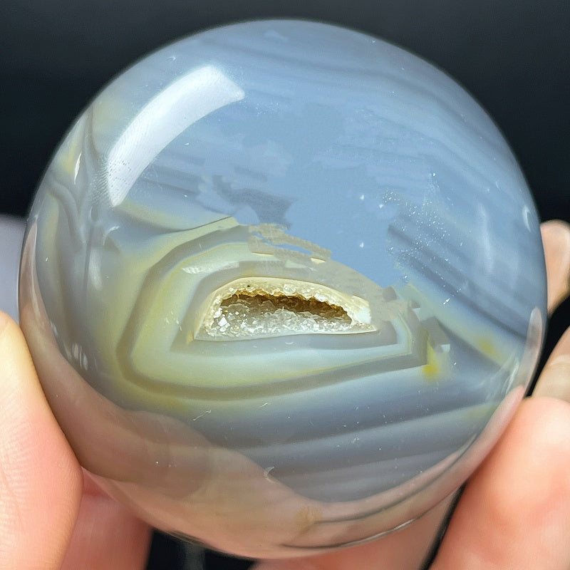 Natural Orca agate ball Heal ing Gemstone Home Decor