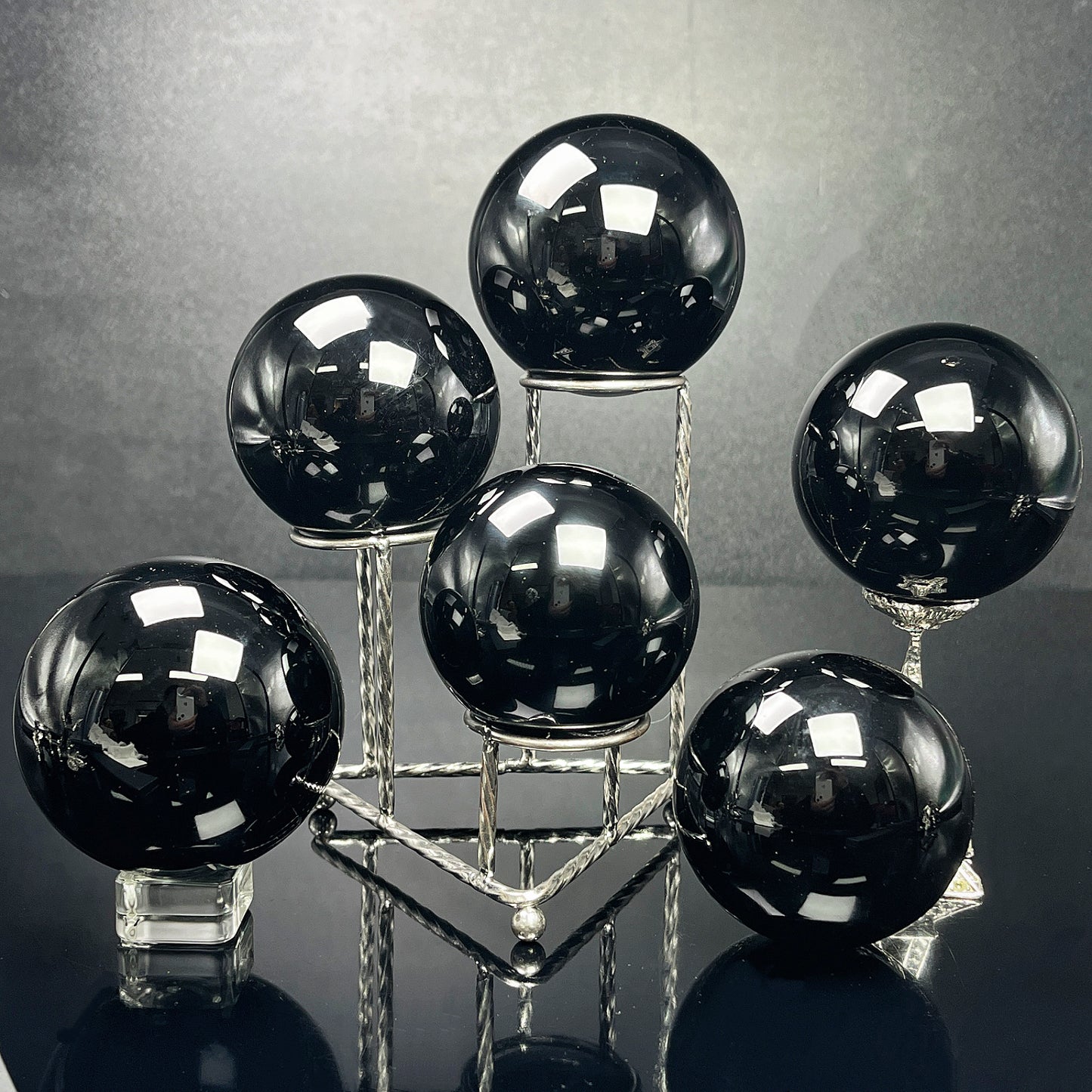 Natural Obsidian sphere Heal ing Gemstone Home Decor